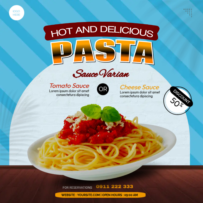 Pasta Menu Ads Template | PosterMyWall