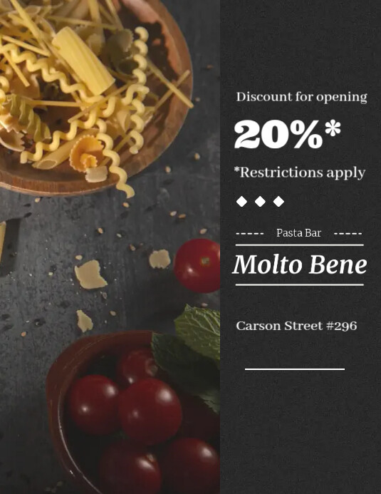 Pasta Menu Flyer Template | PosterMyWall