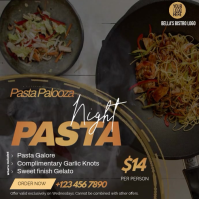 Black Pasta Night Promotion Publicación de Instagram Template