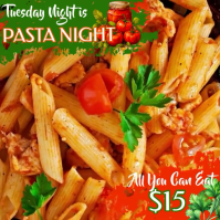Orange Pasta Night Promotion Instagram 帖子 Template