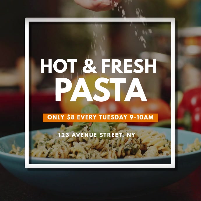 Pasta promotion Video AD Design instagram Template | PosterMyWall