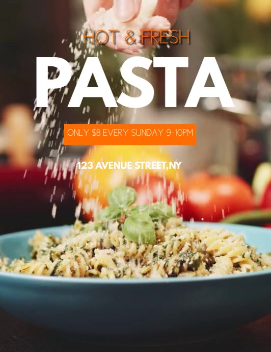 Pasta restaurant flyer video ad Template | PosterMyWall