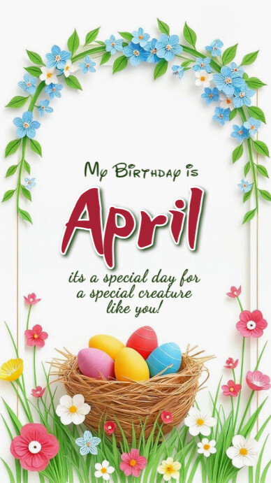 Pastel April Birthdays Whatsapp Status Template | PosterMyWall