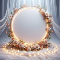 Grå Floral Decoration Instagram 帖子 Template