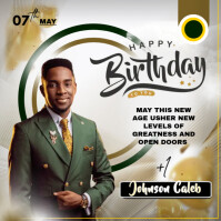Pastel Birthday Flyer  Square (1:1) template