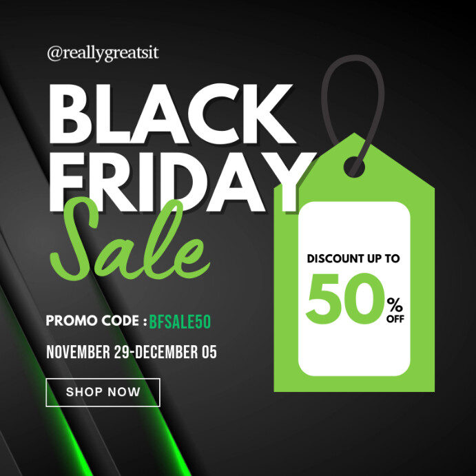Pastel Black Friday Sale Promo Template – Up To 50% Off Discount Flyer Instagram Post