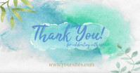 Pastel Blue And Green Elegant Minimalist Thank You Wedding  Facebook Shared Image template