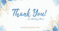 Pastel Blue And White Elegant Minimalist Thank You Wedding  Facebook Shared Image template