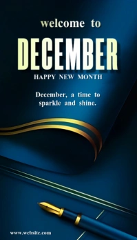 Pastel Blue Background Joyful Welcome To December  Business Card template