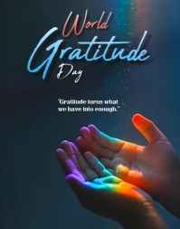 Pastel Blue Background Joyful World Gratitude Poster/Wallboard template