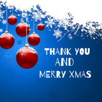 Pastel Blue Simple Thank You And Merry Xmas  Instagram Post template