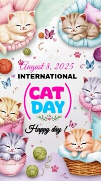 Pastel Cat Day Instagram Story Instagram-Story template