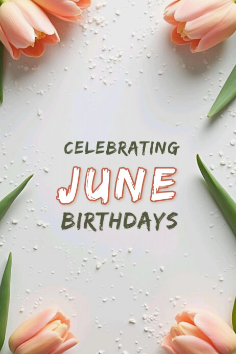 Pastel Celebrating June Birthdays  Banner 4' × 6' template