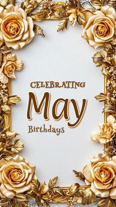Pastel Celebrating May Birthdays  Whatsapp Status template