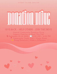 Pastel Charity Donation Drive Minimalist Flyer Template