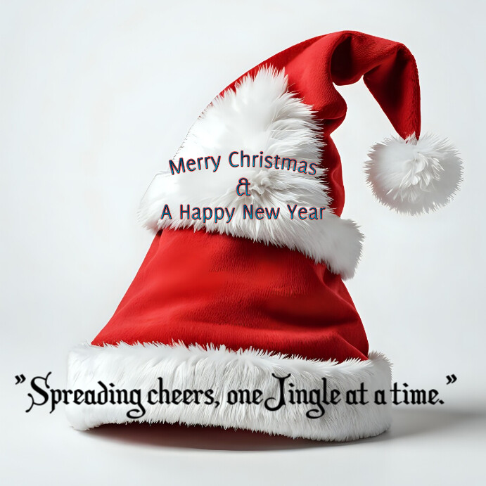 Pastel Christmas Cap Hd Instagram Post greeting card quote typo template
