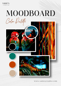Pastel Collage Color Palette Mood Board A4 template