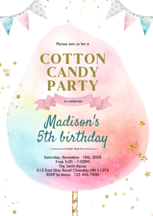 Pastel cotton candy invitation Template | PosterMyWall