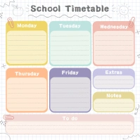 Pastel Design School Timetable Instagram-bericht template