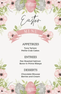 Pastel Easter Brunch Menu Tabloid template