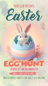 Pastel Easter Egg Hunt Digital Display template
