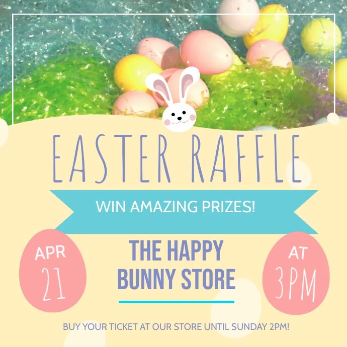 Yellow Raffle Invitation Easter Video Template | PosterMyWall