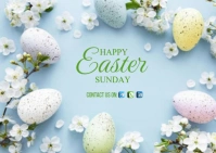 Pastel Easter Sunday Postcard template