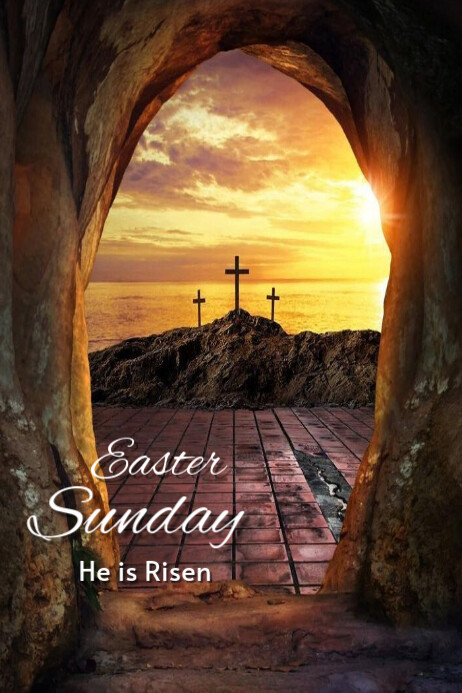 Pastel Easter Sunday  Poster Cartaz template