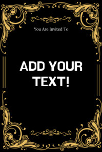 Pastel Elegant Black And Gold Invitation Template – Customizable Formal Event Card Poster