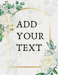 Pastel Elegant Greenery Frame Template – Add Your Custom Text Design Flyer (us Letter)