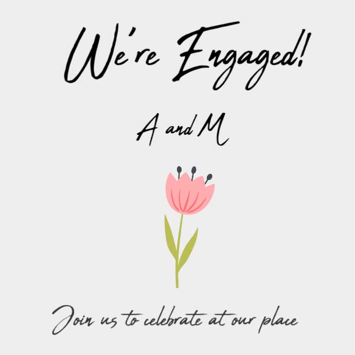 Pastel Engagement Announcement Instagram Post Template PosterMyWall