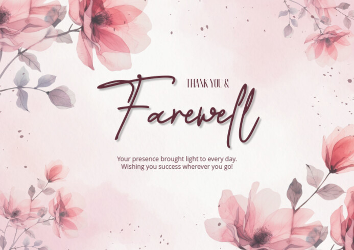 Pastel Farewell Online Wish Template  A4