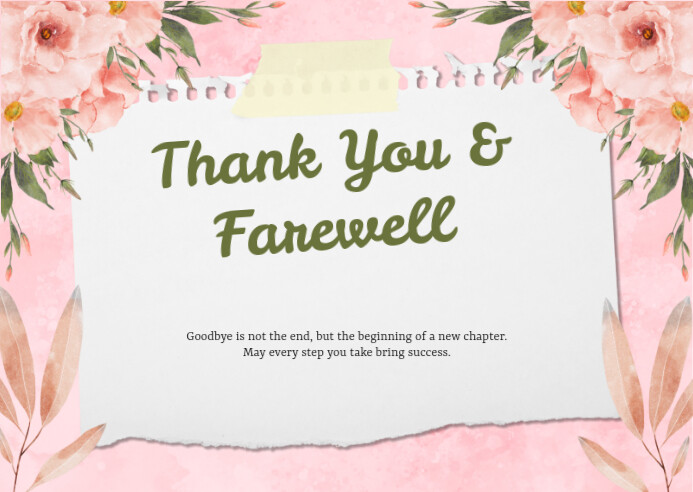 Pastel Farewell Wish Card Design Postcard template