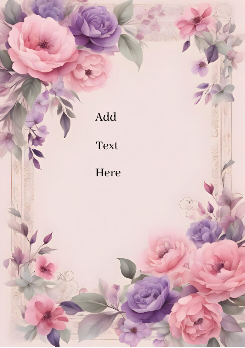 Copy of Pastel Floral Background Template A4 | PosterMyWall