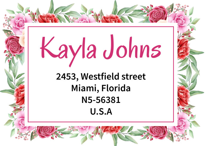 Address Lab Pastel Floral Classy Personalized Address Lab Template | PosterMyWall