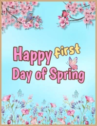 pastel floral first day of spring Flyer (US Letter) template