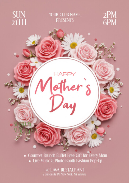 Pastel Floral Mother's Day A5 template