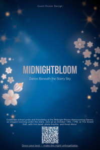 Pastel Floral Style Homecoming “midnight Bloom Formal” Poster template