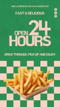 Pastel French Fries Fast Food Instagram Reel template