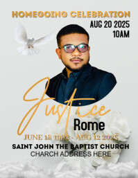 Pastel Funeral Program Flyer (us Letter) template