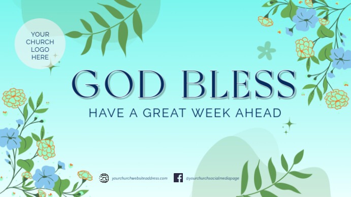 Pastel God Bless Digital Display (16:9) template