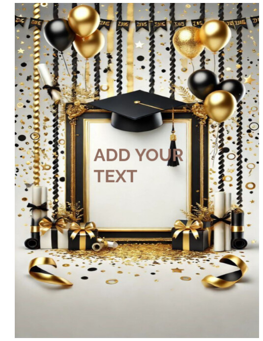 Pastel Golden And Black Design For Graduation With Balloons Design And ...