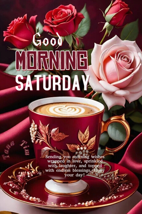 Pastel Good Morning Saturday Banner 4' × 6' Template | PosterMyWall