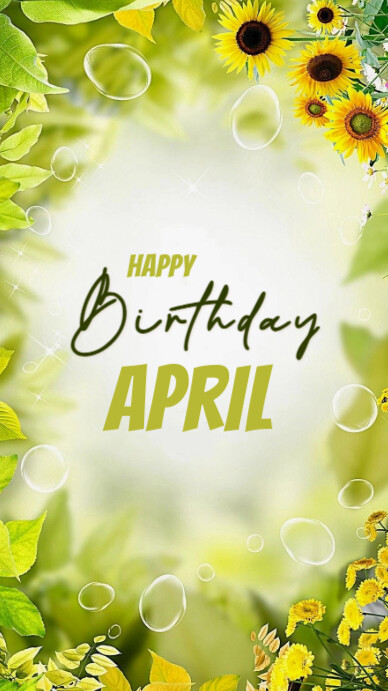 Pastel Happy Birthday April  Whatsapp Status template