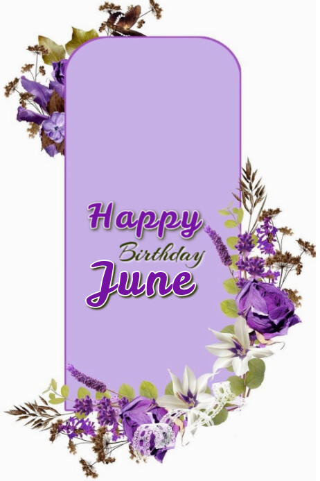 Pastel Happy Birthday June Banner 4' × 6' Template | PosterMyWall