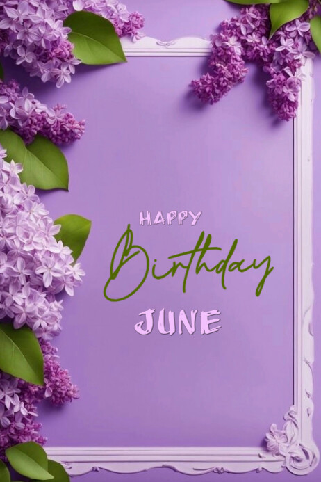 Pastel Happy Birthday June Banner 4' × 6' Template | PosterMyWall