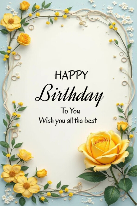 Pastel Happy Birthday To You  Poster Cartaz template