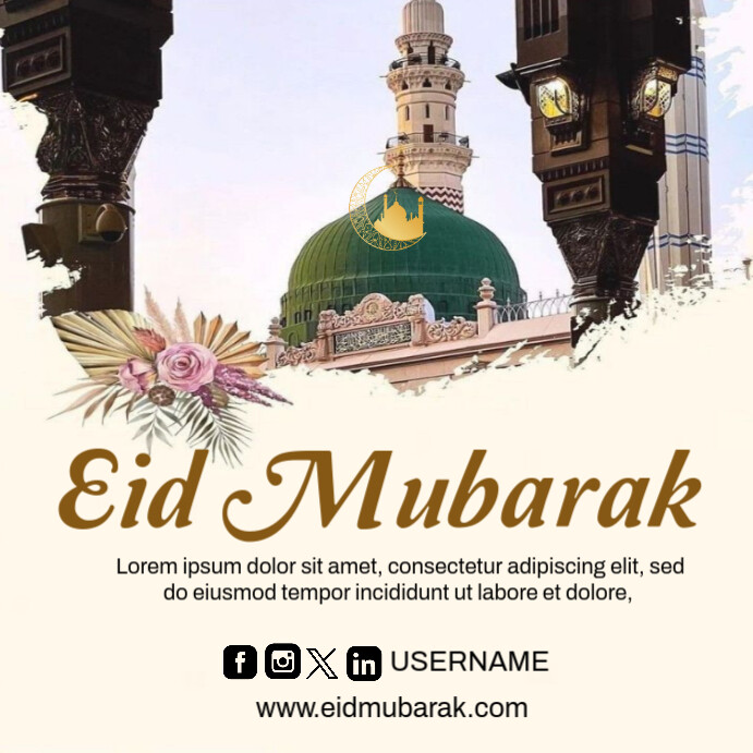 Pastel Happy Eid Al Adah Mubarak  Instagram Post template