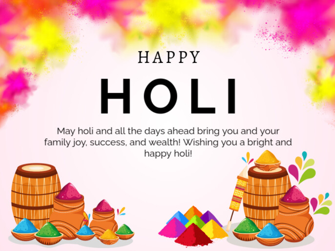 Pastel Happy Holi Color Event Celebration  Presentation Apresentação template