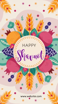 Pastel Happy Shavuot Instagram Story template